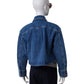 Mittelblaue Jeansjacke im Boxy-Schnitt von PNTS – Ansicht 3