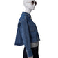 Mittelblaue Jeansjacke im Boxy-Schnitt von PNTS – Ansicht 4