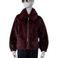 Pflaumenfarbene Kunstfell-Jacke mit Zobel-Kragen von Betta Corradi – Ansicht 2