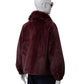Pflaumenfarbene Kunstfell-Jacke mit Zobel-Kragen von Betta Corradi – Ansicht 5
