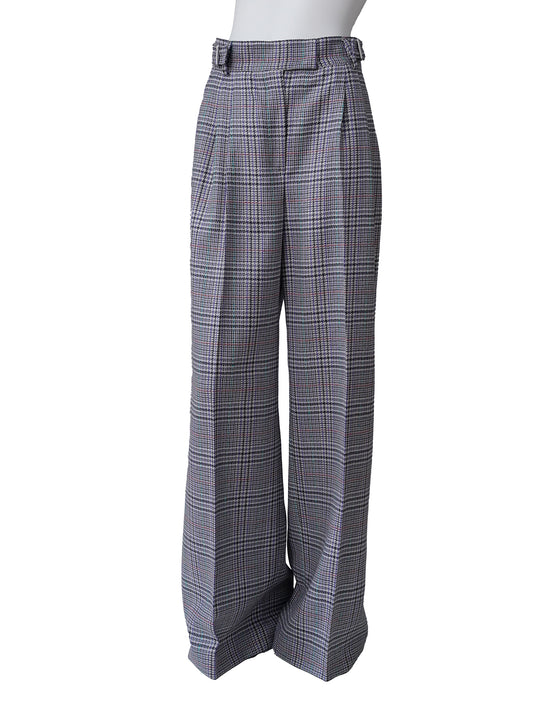Weite Glencheck-Hose mit Bundfalten von Maison Common