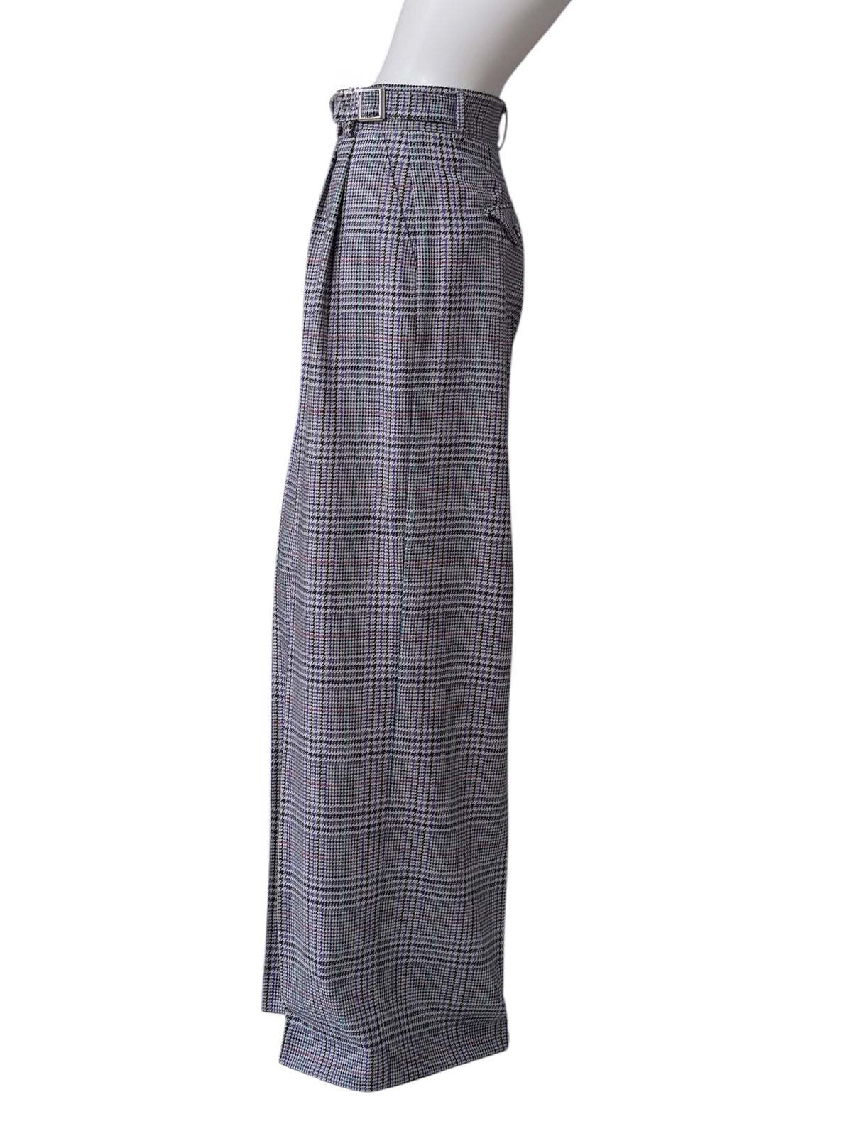 Weite Glencheck-Hose mit Bundfalten von Maison Common – Ansicht 3