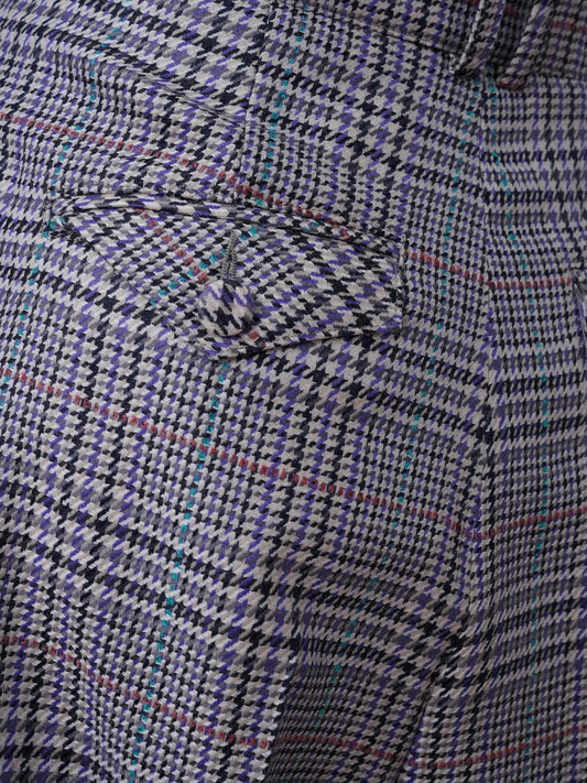 Weite Glencheck-Hose mit Bundfalten von Maison Common – Ansicht 4