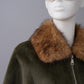 Dunkelgrüne Kunstfell-Jacke mit Zobel-Kragen von Betta Corradi – Ansicht 3