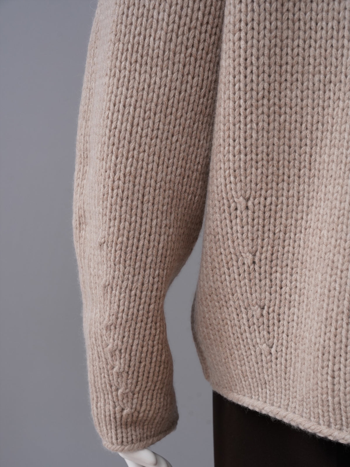 Sandfarbener offener Cardigan aus Wolle und Kaschmir von FFC – Ansicht 3