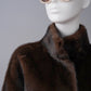 Dunkelbraune Kunstfell-Jacke im Nerz-Look von Betta Corradi – Ansicht 2