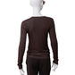 Schokoladenbraunes Langarmshirt in Lurex-Optik von S.Marlon – Ansicht 3