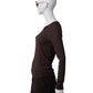 Schokoladenbraunes Langarmshirt in Lurex-Optik von S.Marlon – Ansicht 4