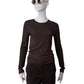 Schokoladenbraunes Langarmshirt in Lurex-Optik von S.Marlon