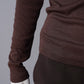 Schokoladenbraunes Langarmshirt in Lurex-Optik von S.Marlon – Ansicht 2