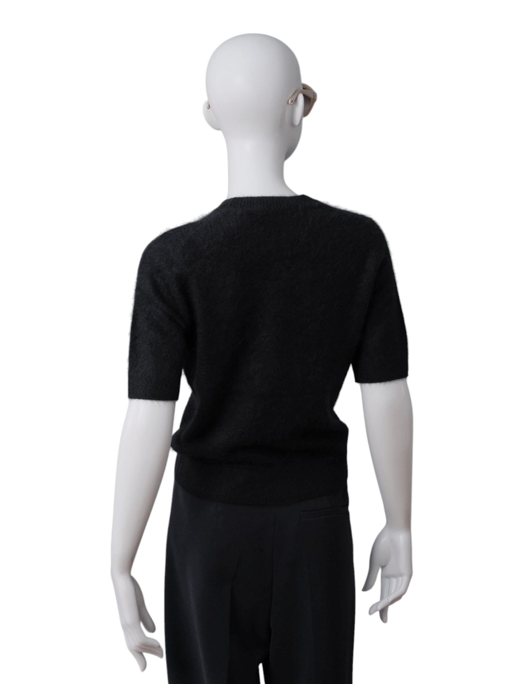 Schwarzer Kurzarmpullover aus Wolle und Kaschmir von Dorothee Schumacher – Ansicht 4