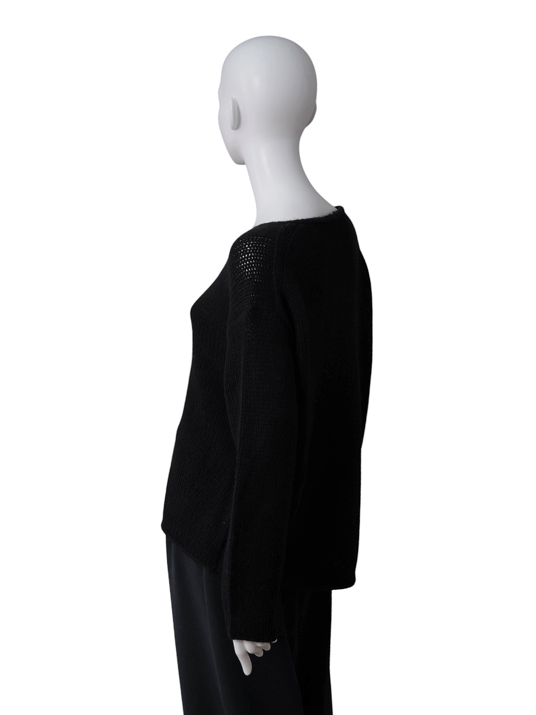 Schwarzer Oversize-V-Neck aus Wolle und Cashmere von FFC – Ansicht 4