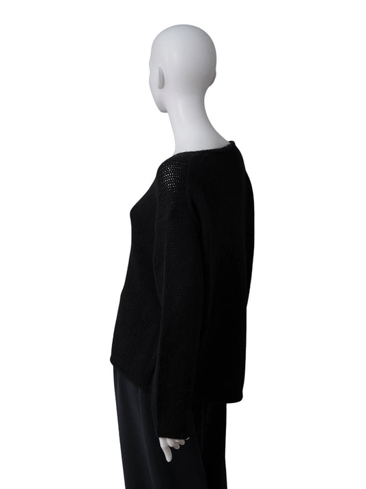 Schwarzer Oversize-V-Neck aus Wolle und Kaschmir von FFC – Ansicht 4