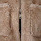 Beige wendbare Kunstfell-Jacke mit Kapuze von Betta Corradi – Ansicht 5