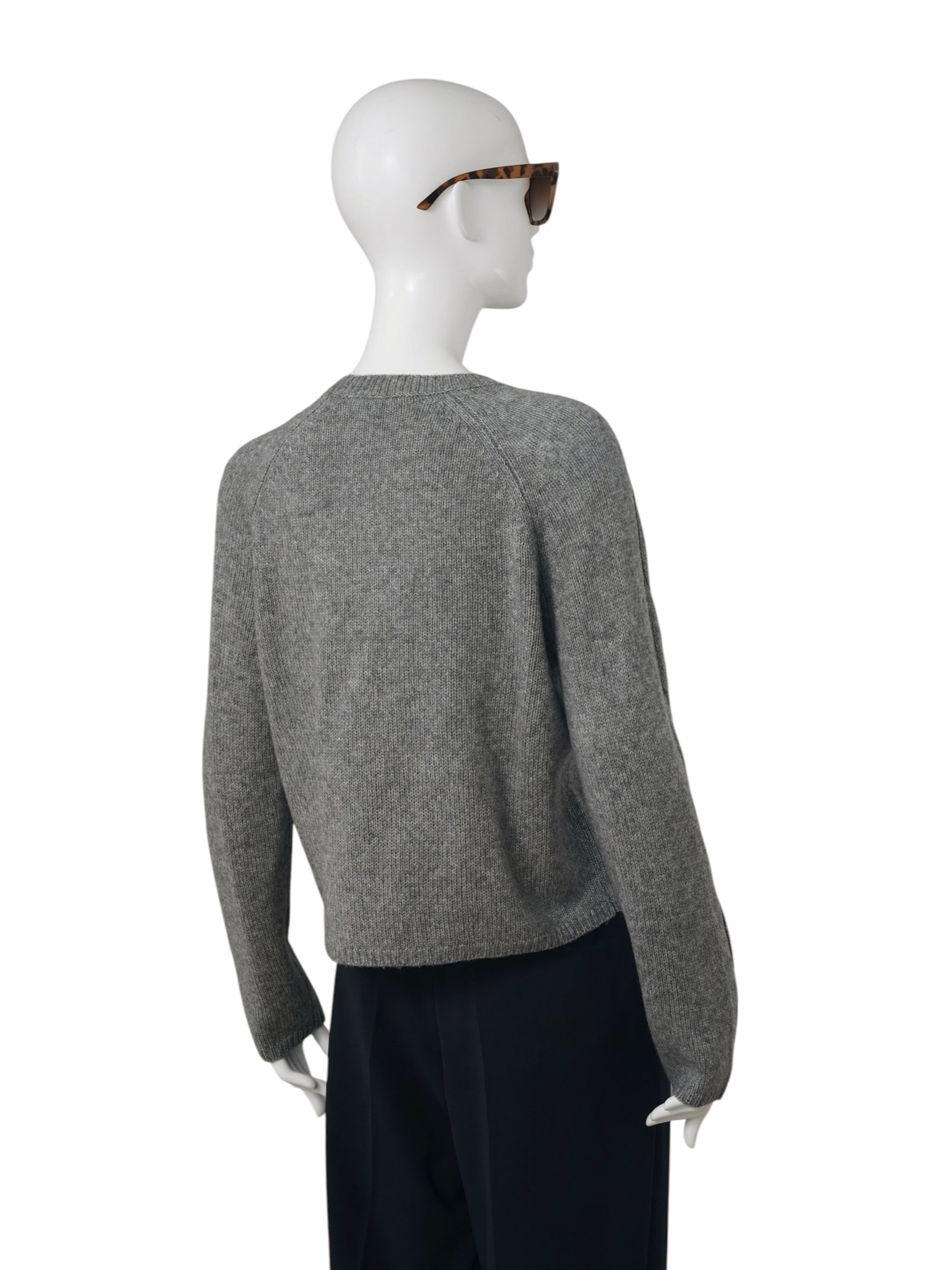 Grau melierter Strickpullover aus Wolle und Lyocell von S.Marlon – Ansicht 3