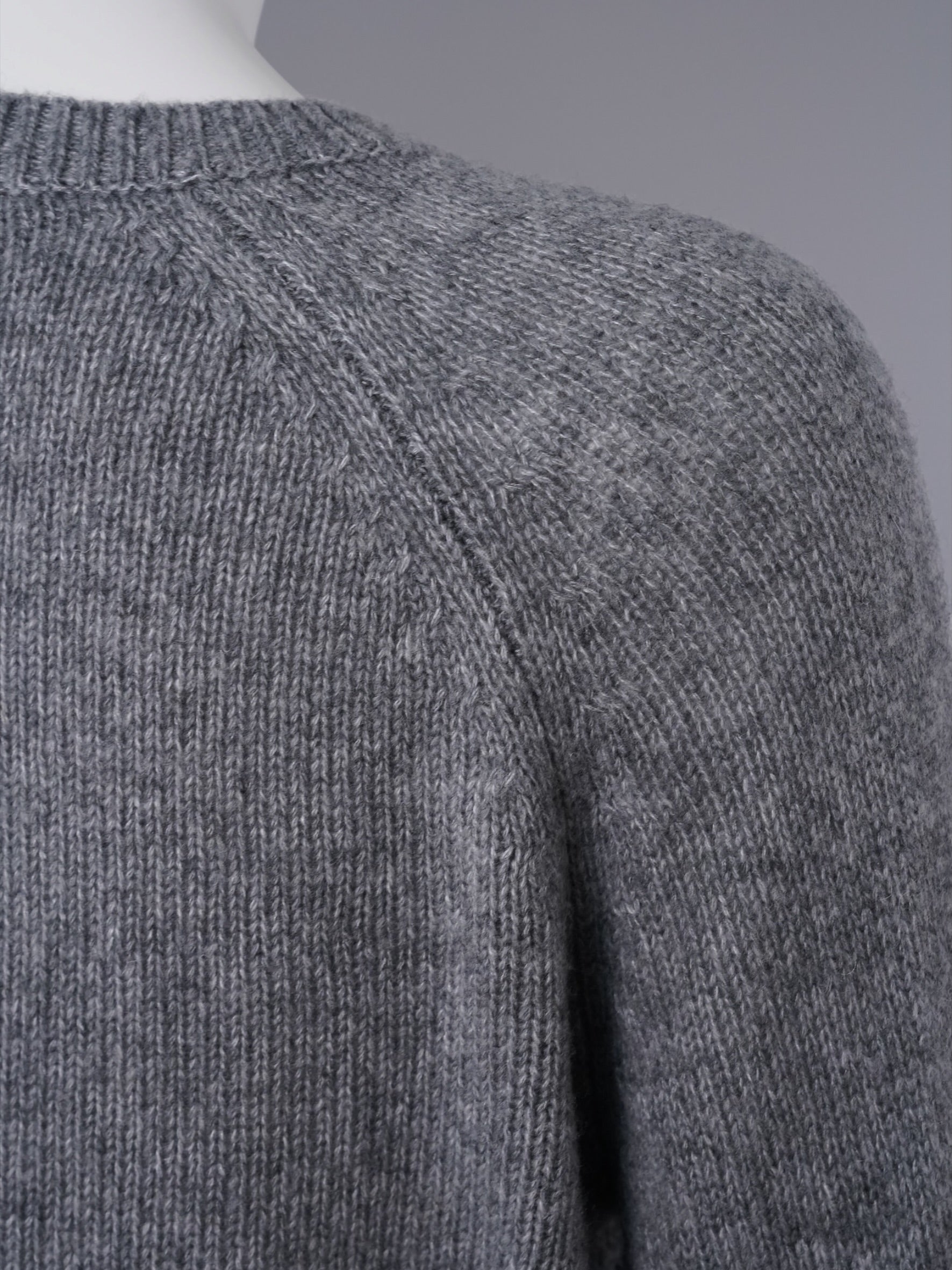 Grau melierter Strickpullover aus Wolle und Lyocell von S.Marlon – Ansicht 4