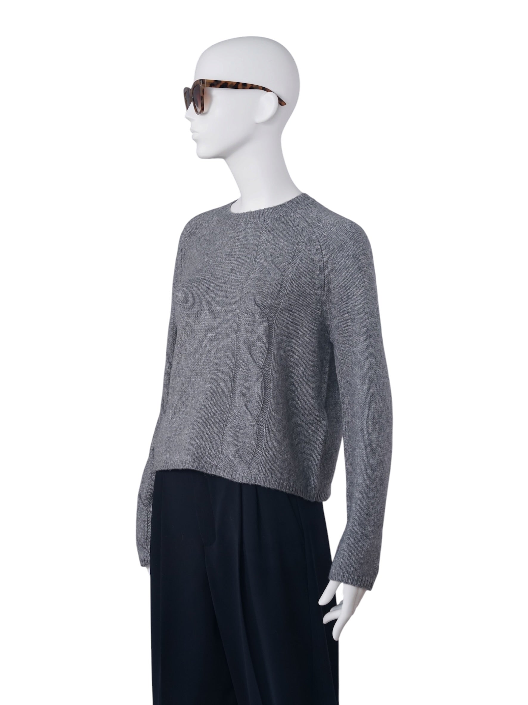 Grau melierter Strickpullover aus Wolle und Lyocell von S.Marlon – Ansicht 5