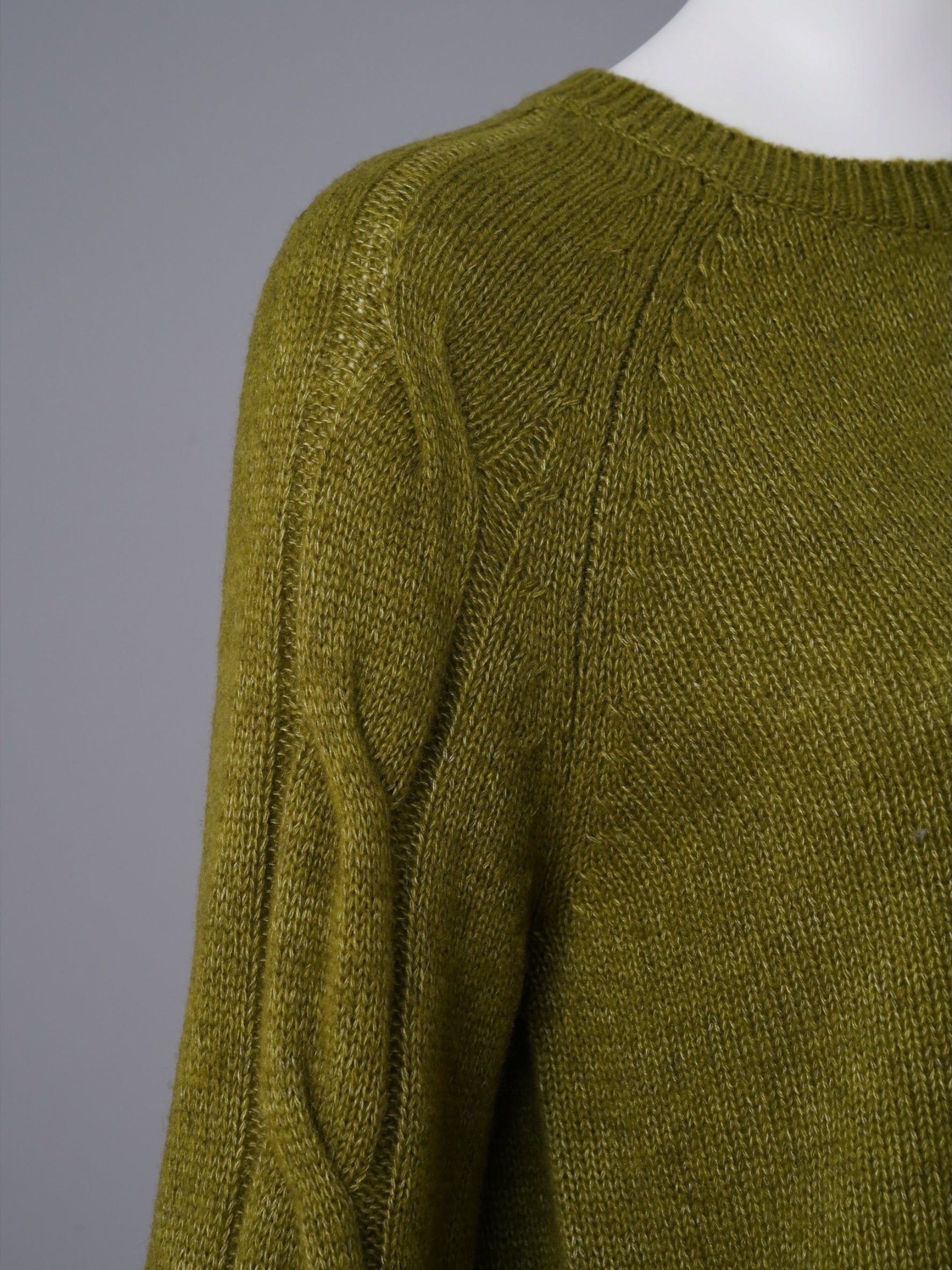 Olivgrüner Strickpullover aus Wolle und Lyocell von S.Marlon – Ansicht 4