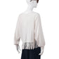 Cremefarbener Cashmere-Pullover mit Fransensaum von S.Marlon – Ansicht 4