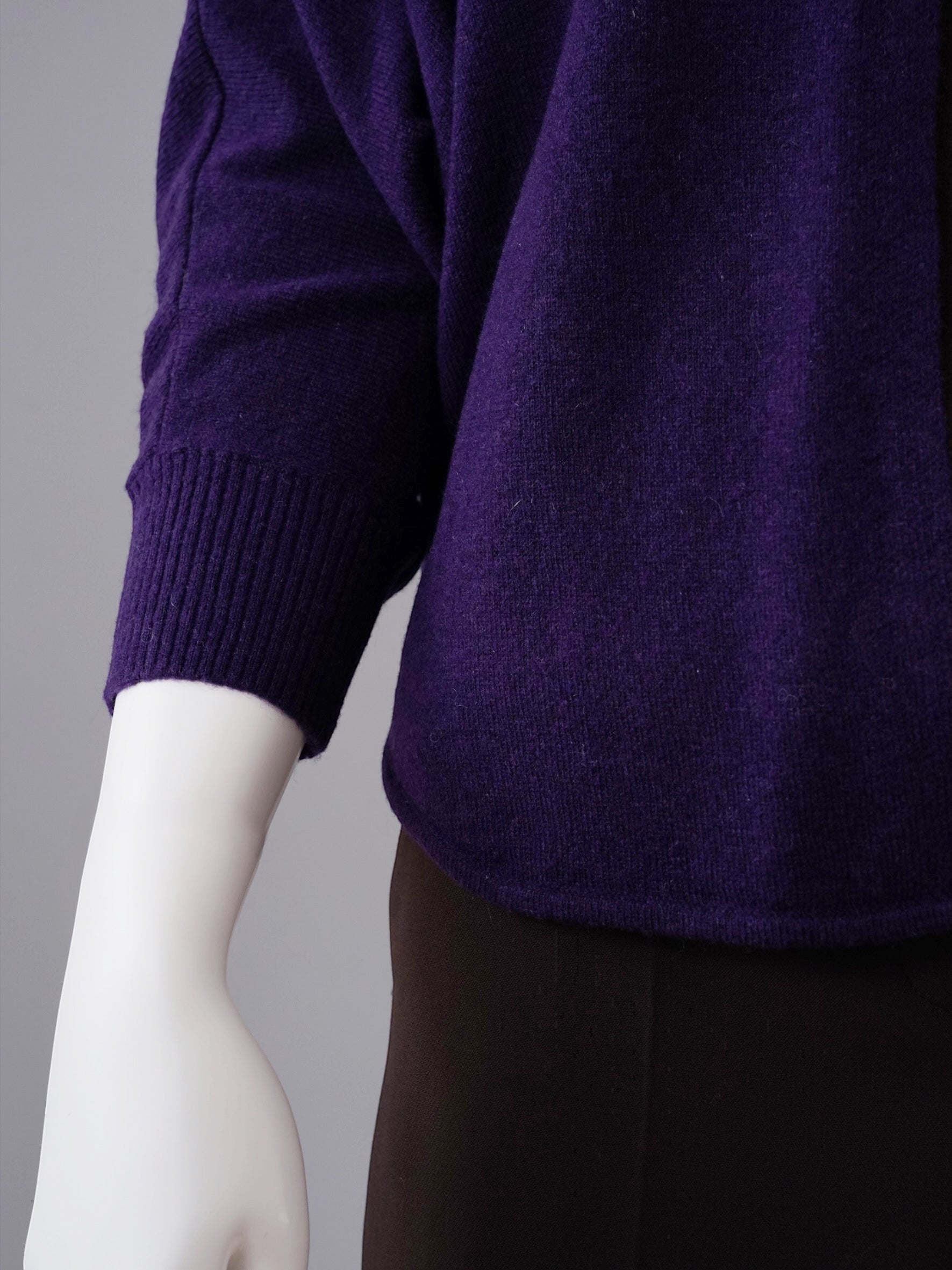 Lila offene Strickjacke aus Wolle und Lyocell von S.Marlon – Ansicht 4