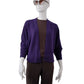 Lila offene Strickjacke aus Wolle und Lyocell von S.Marlon