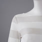 Weiß/Stone gestreiftes Mesh-Longsleeve von 10days – Ansicht 3