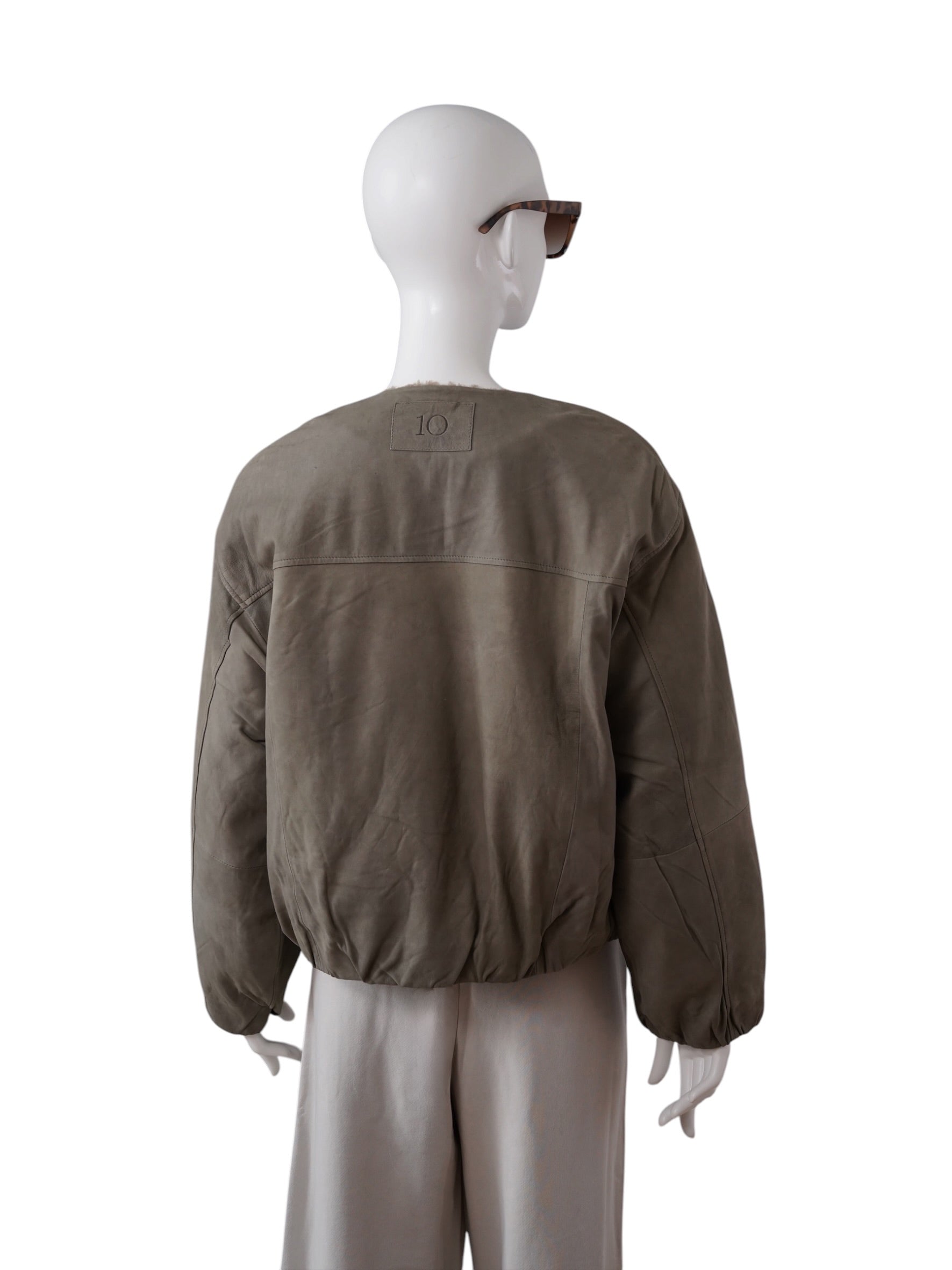 Taupefarbene Wildleder-Jacke mit Teddyfutter von 10days – Ansicht 5