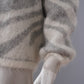 Ecrufarbene Alpaka-Strickjacke mit Zebra-Muster von 10days – Ansicht 4