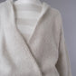 Ecrufarbener Kapuzen-Strickpullover aus Alpaka mit Lurex von 10days – Ansicht 2