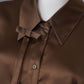 Cognacfarbene Seidenbluse mit Schluppe von Dorothee Schumacher – Ansicht 5
