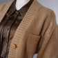 Camelfarbene Strickjacke mit V-Ausschnitt von Dorothee Schumacher – Ansicht 7