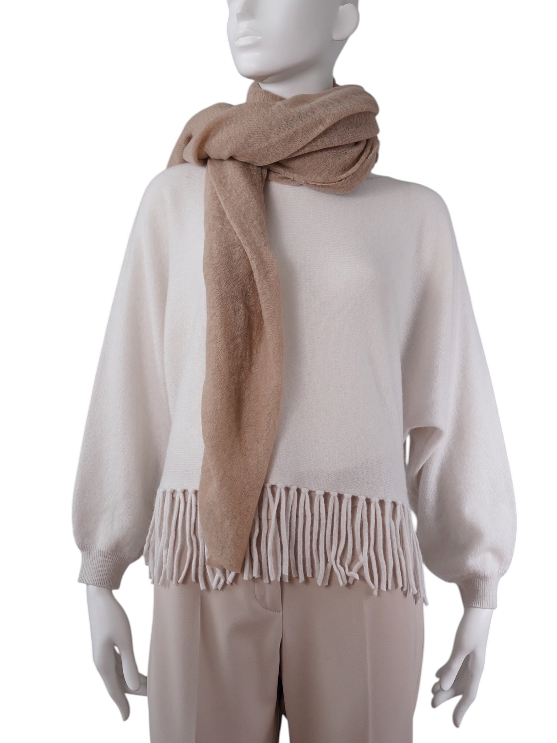 Camelfarbene Kaschmir-Stola von Pin 1876 aus 100% Kaschmir