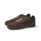 Kastanienbrauner Veloursleder-Sneaker von Soldini mit zweifarbiger Kord-Schnürung