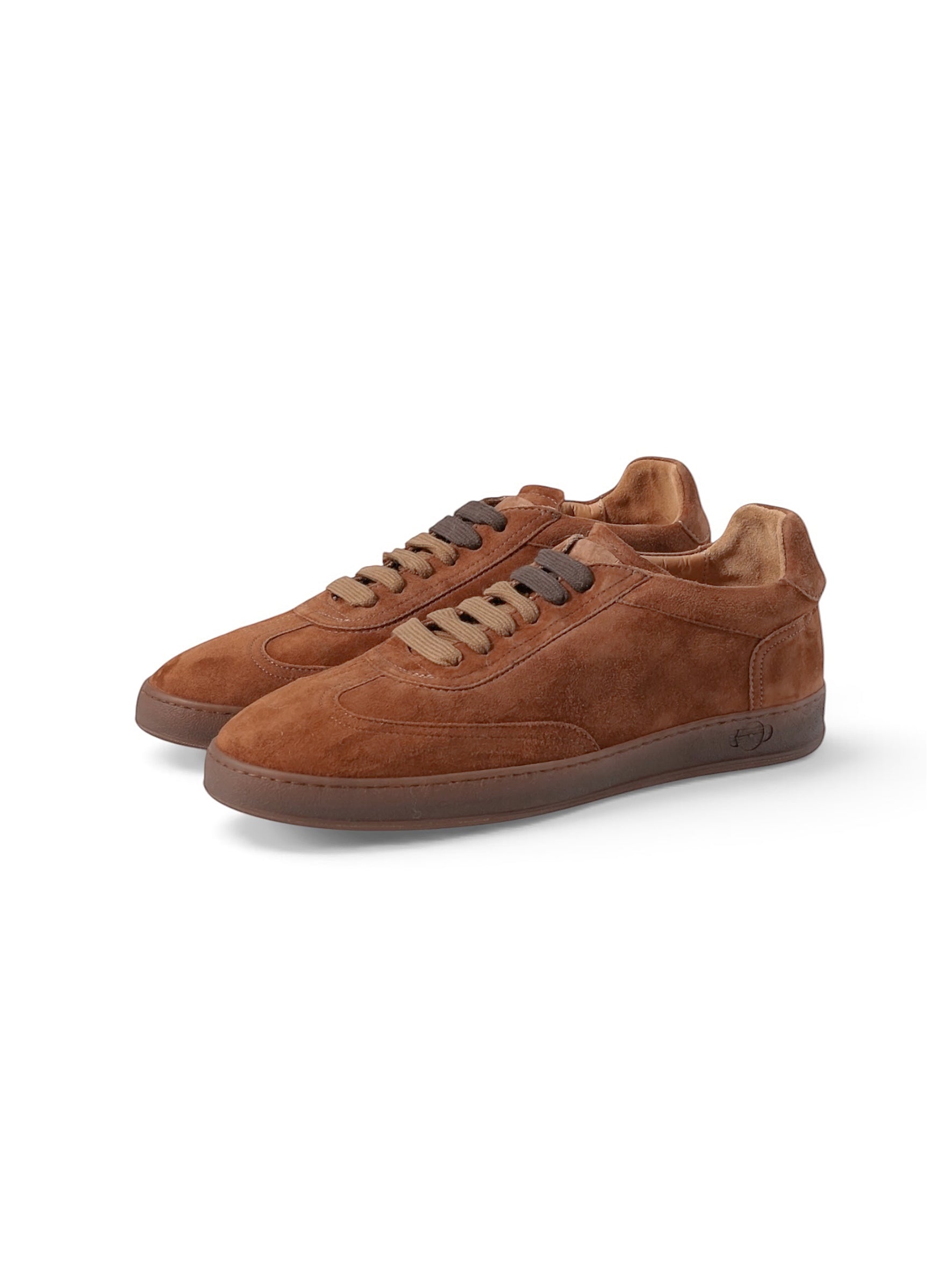 Cognacbrauner Veloursleder-Sneaker von Soldini