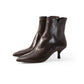 Dunkelbraune Pomme d'Or Stiefelette aus Glattleder mit spitzer Form und Kitten-Heel