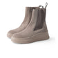 Taupefarbene Chelsea-Boots von Voile Blanche aus Veloursleder und Wollfilz