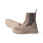 Voile Blanche Chelsea-Boots in Taupe mit geriffelter Plateausohle – Seiten- und Sohlenansicht