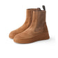 Camelfarbene Voile Blanche Chelsea-Boots aus Veloursleder und Wollfilz mit Plateausohle
