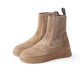 Camelfarbene Chelsea-Boots von Voile Blanche aus Veloursleder und Wollfilz