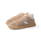 Beigefarbener Voile Blanche Sneaker aus Wollfilz und Veloursleder mit Lammfell-Fütterung