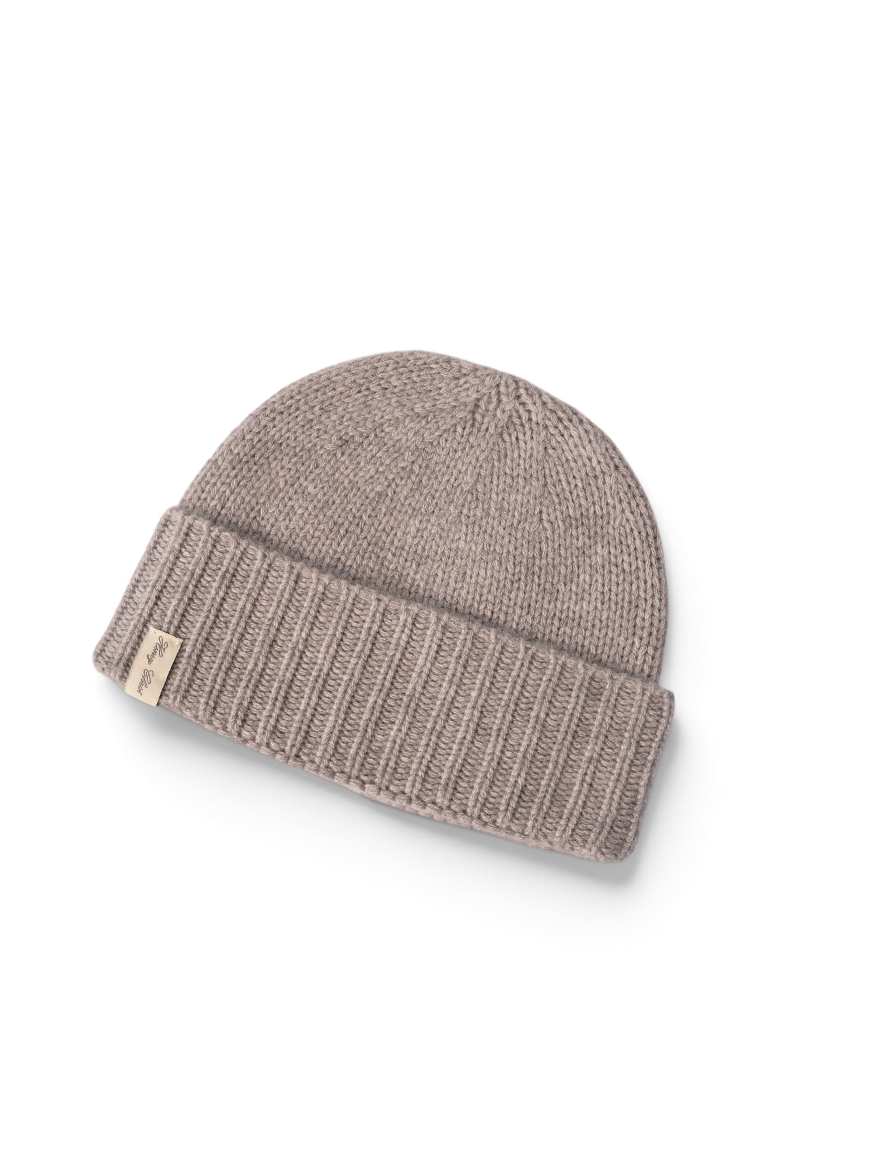 Sandbeige Cashmere-Mütze von Henry Christ
