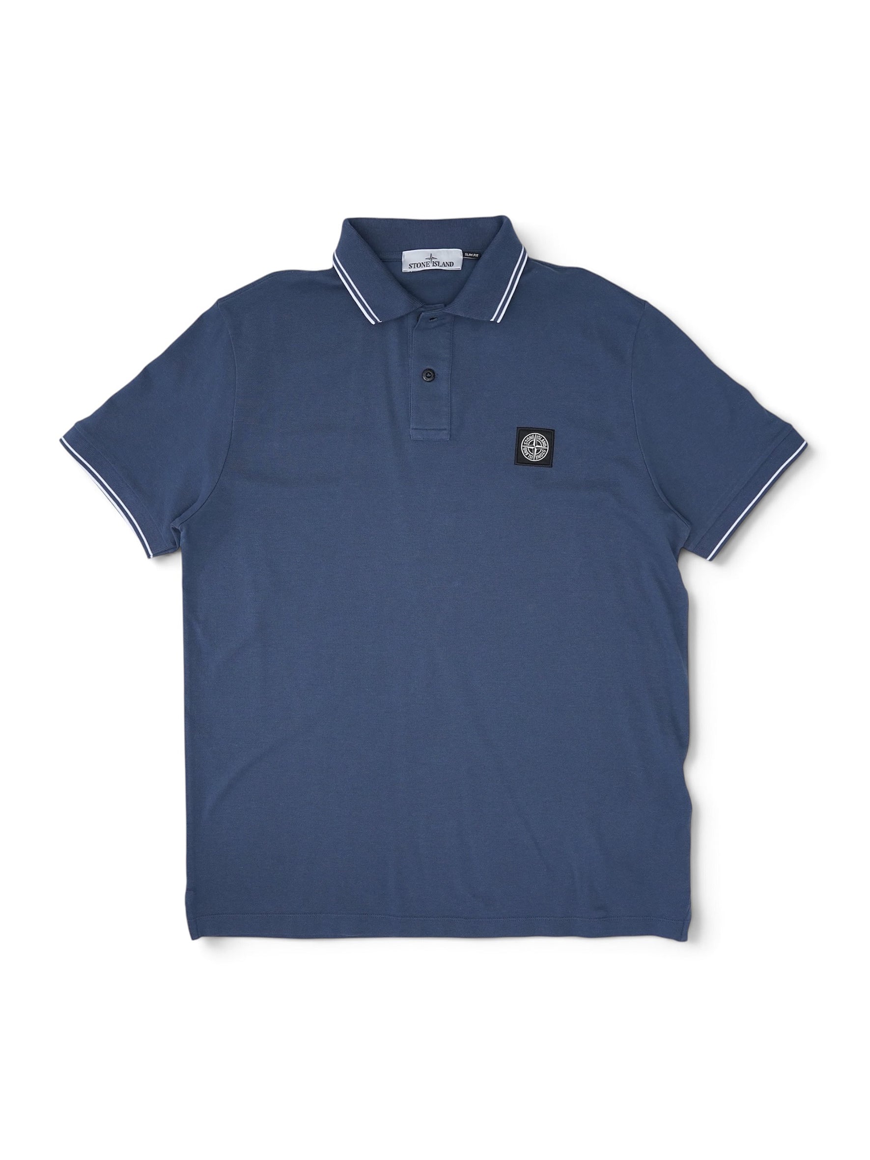 Schieferblaues Poloshirt aus Piqué von Stone Island