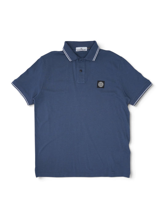 Schieferblaues Poloshirt aus Piqué von Stone Island