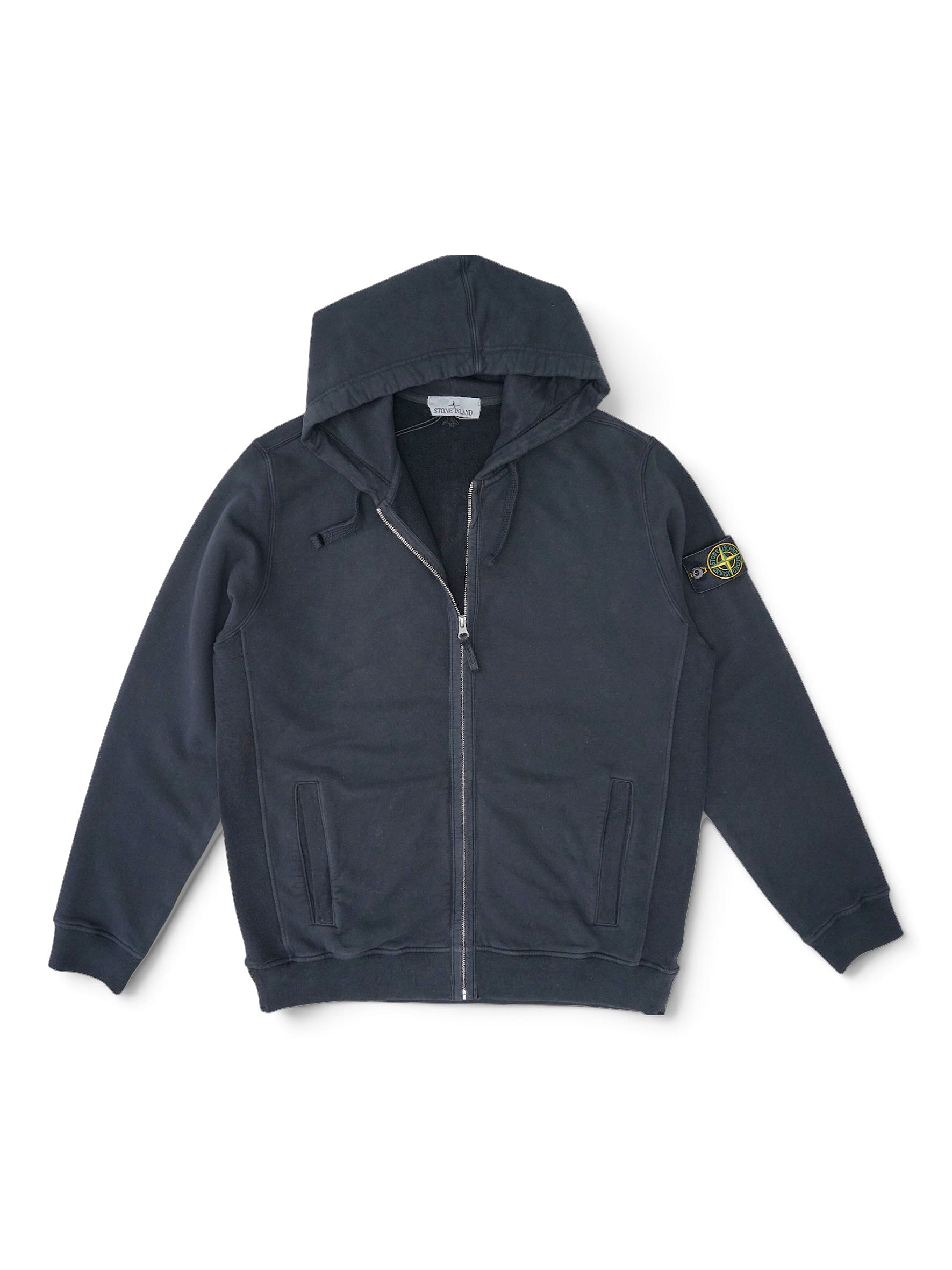 Schwarze Sweatjacke mit Kapuze von Stone Island