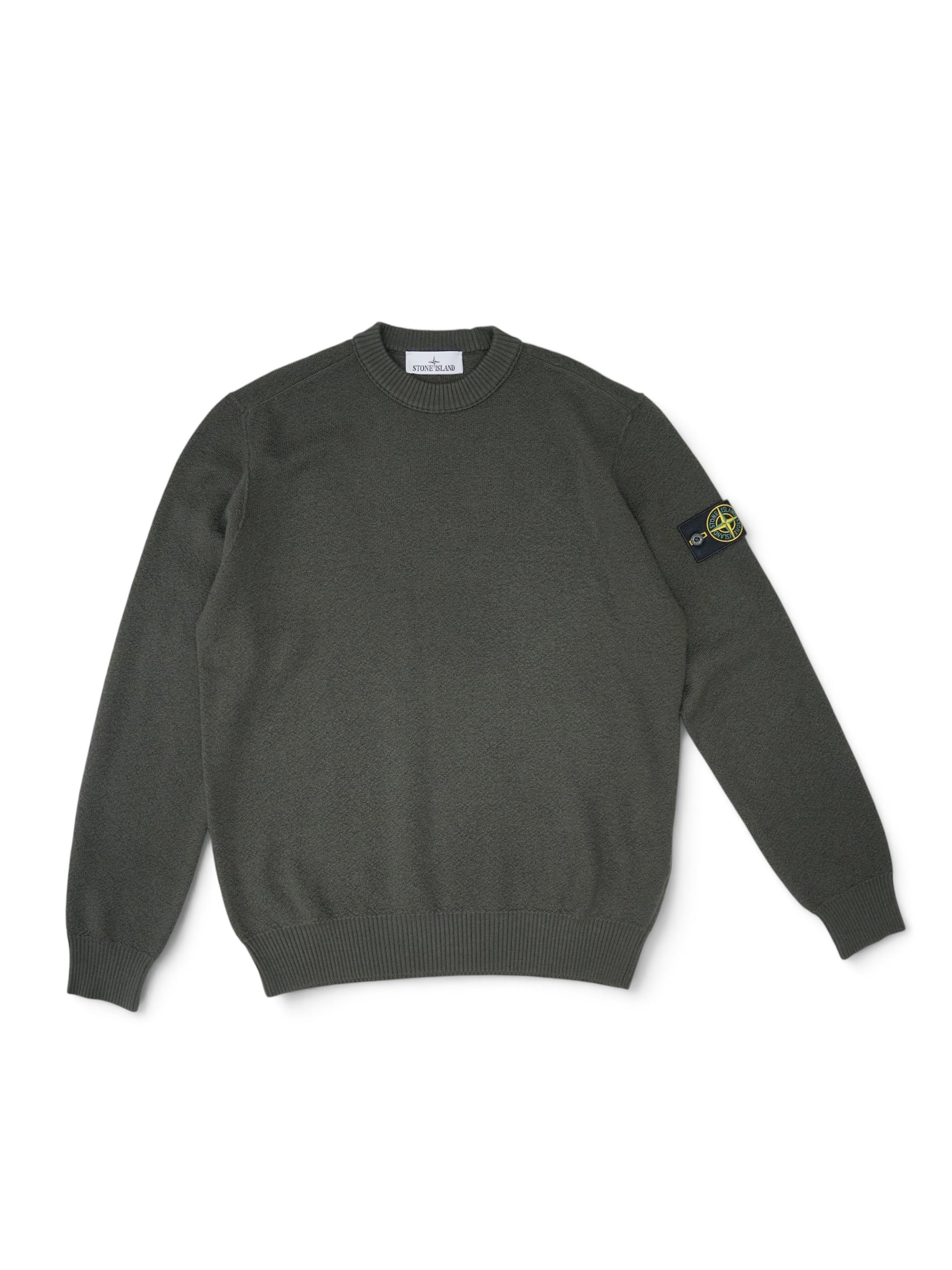 Schlammfarbener Rundhals-Strickpullover von Stone Island – Ansicht 3
