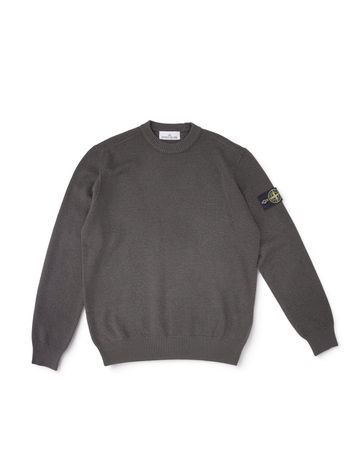 Schlammfarbener Rundhals-Strickpullover von Stone Island – Ansicht 3