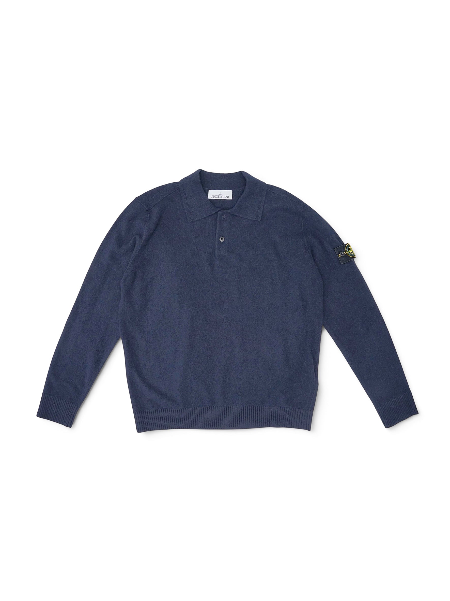 Marineblaues Strickpolo von Stone Island
