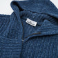 Indigoblaue Chenille-Strickjacke mit Kapuze von Stone Island – Ansicht 2