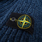 Indigoblaue Chenille-Strickjacke mit Kapuze von Stone Island – Ansicht 3