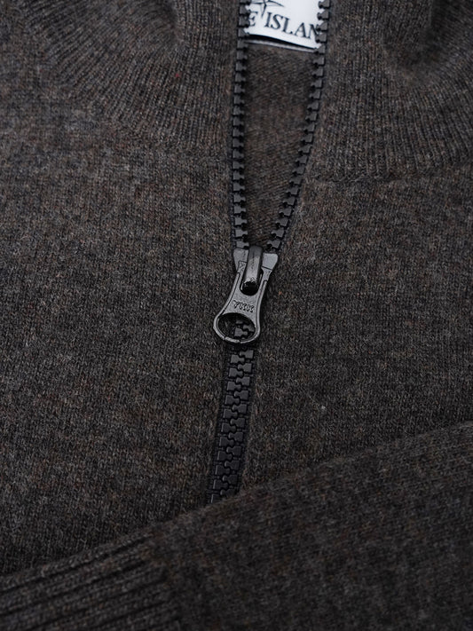 Brauner Zip-Cardigan von Stone Island – Ansicht 4